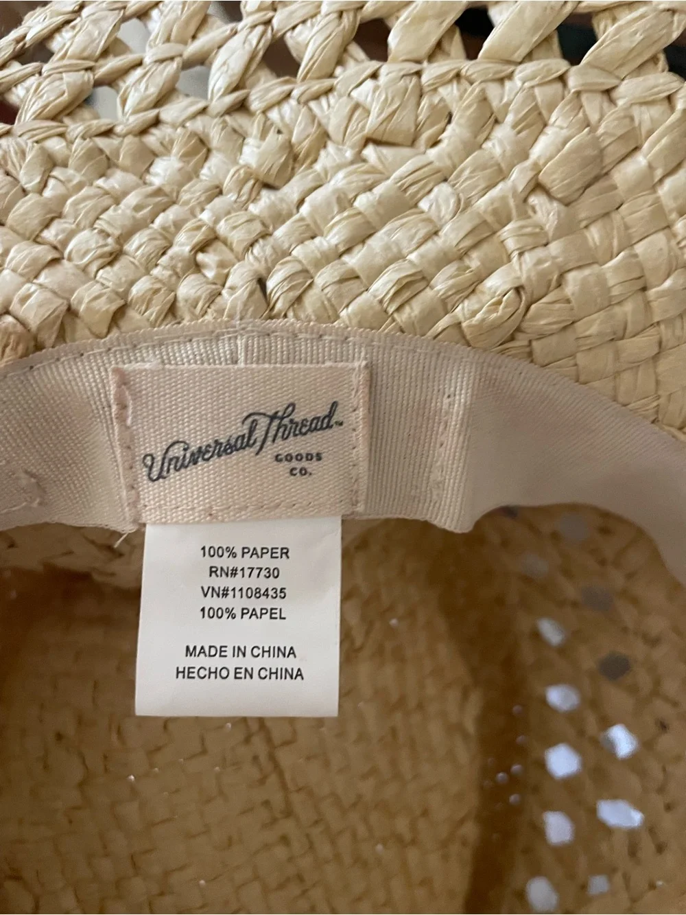 Universal thread target Woven Straw Sun Hat - Natural